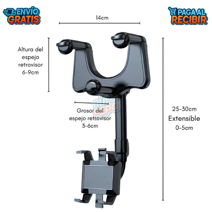 MirrorGrip™ 🚗 - Soporte retrovisor móvil 📱