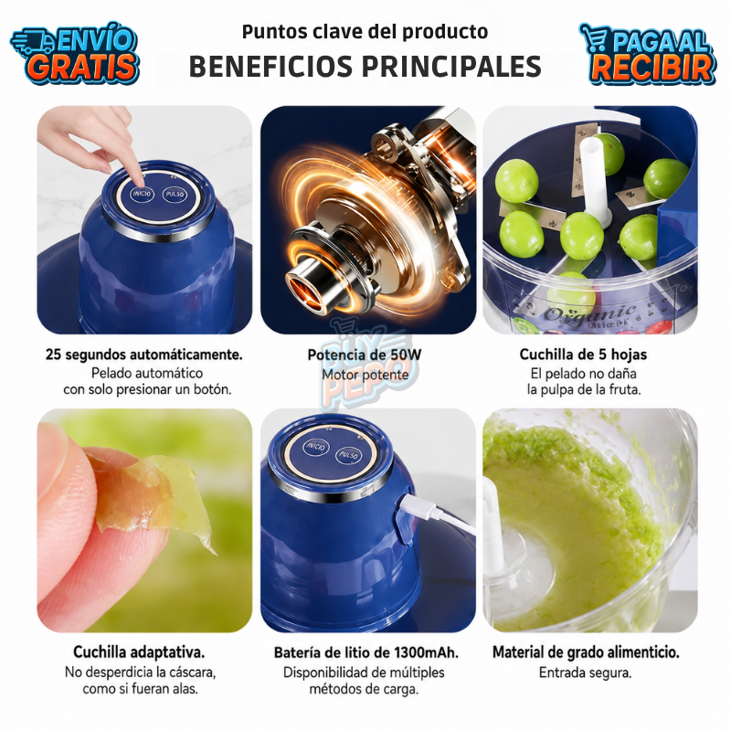 PeelPro™ 🍎 - Pelador eléctrico de frutas ⚡