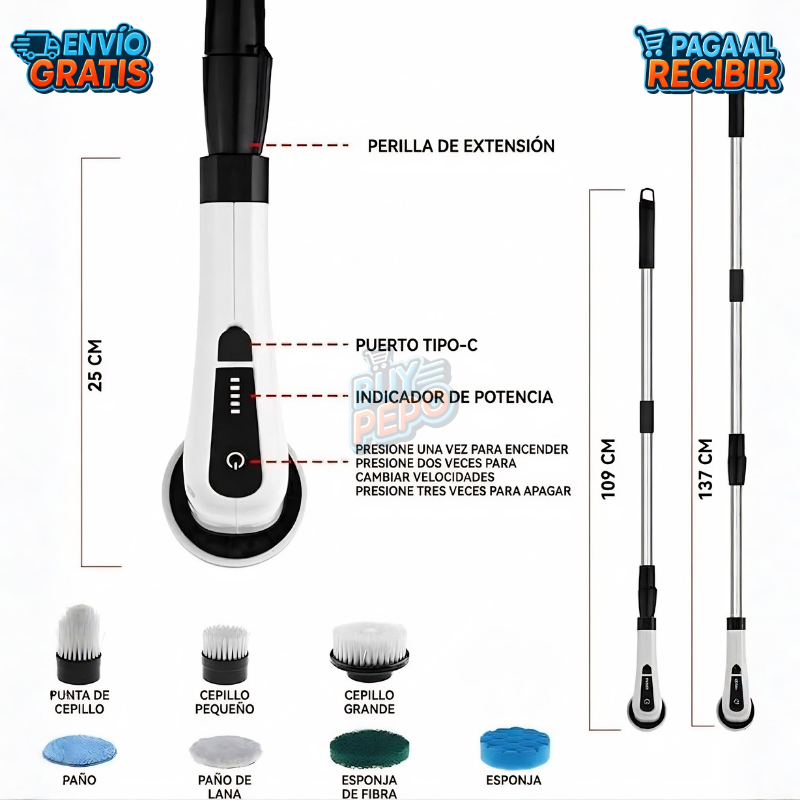 SpinScrub™ 🌀 - Cepillo limpieza 7en1 ✨