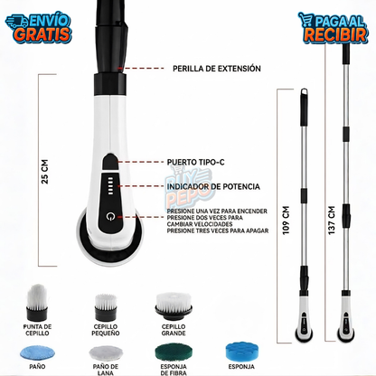 SpinScrub™ 🌀 - Cepillo limpieza 7en1 ✨