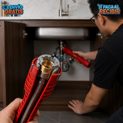 GripSink™ 🛠️ - Llave multifuncional para gasfitería 🚰
