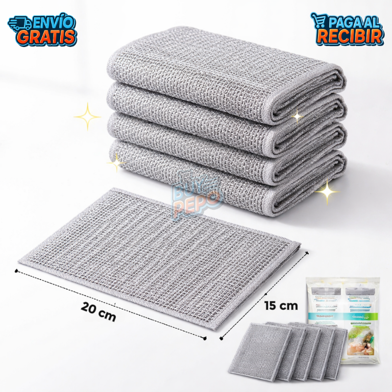 GrasoKill™ 🧽 - 5 Paños Aluminzados quita grasa 🧼