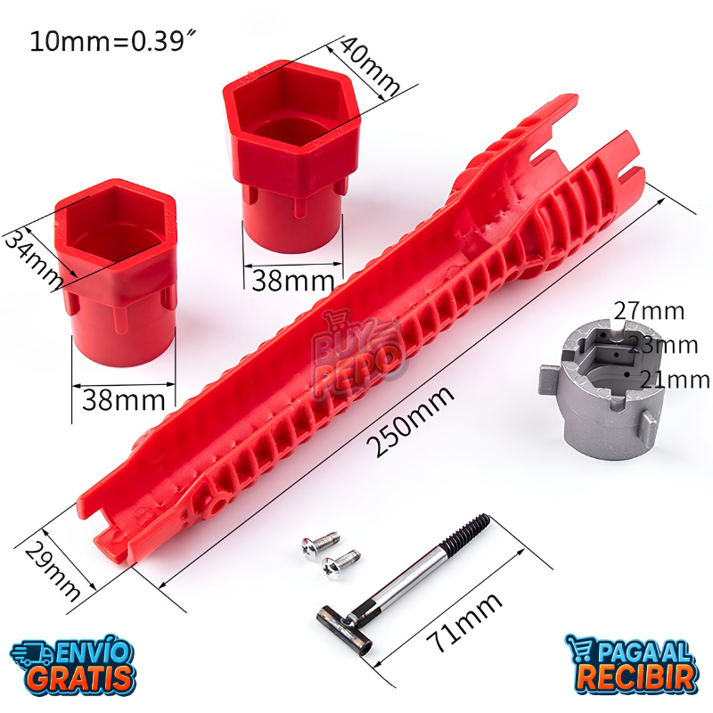 GripSink™ 🛠️ - Llave multifuncional para gasfitería 🚰