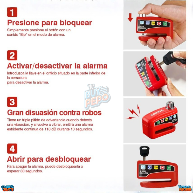 SecureLock™ 🔒 - Candado para moto y bici 🛵