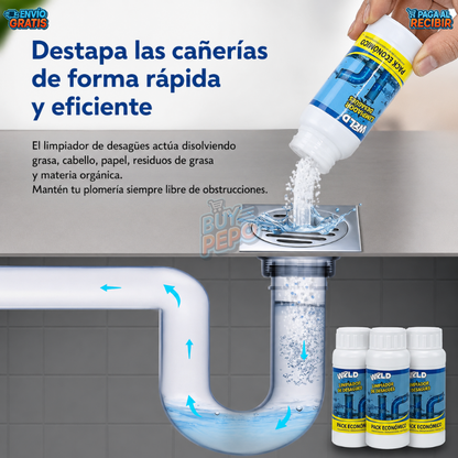 DrainClean™ 🚿 - Polvo limpiador de drenaje ✨
