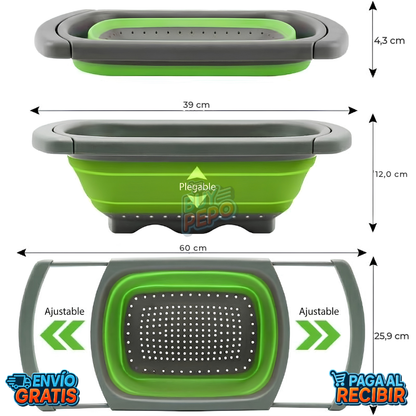 FlexDrain™ 🥗 - Colador extensible cocina 🍅