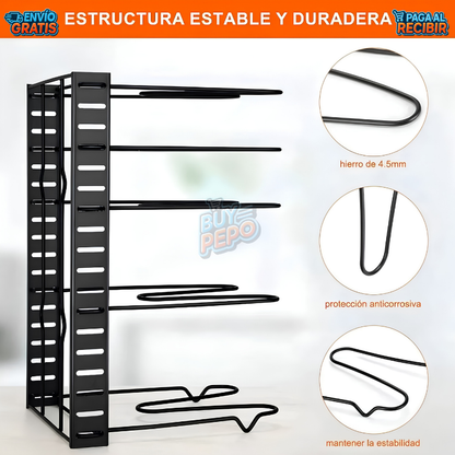 PotOrganizer™ 🍳 - Organizador de ollas ajustable ✨