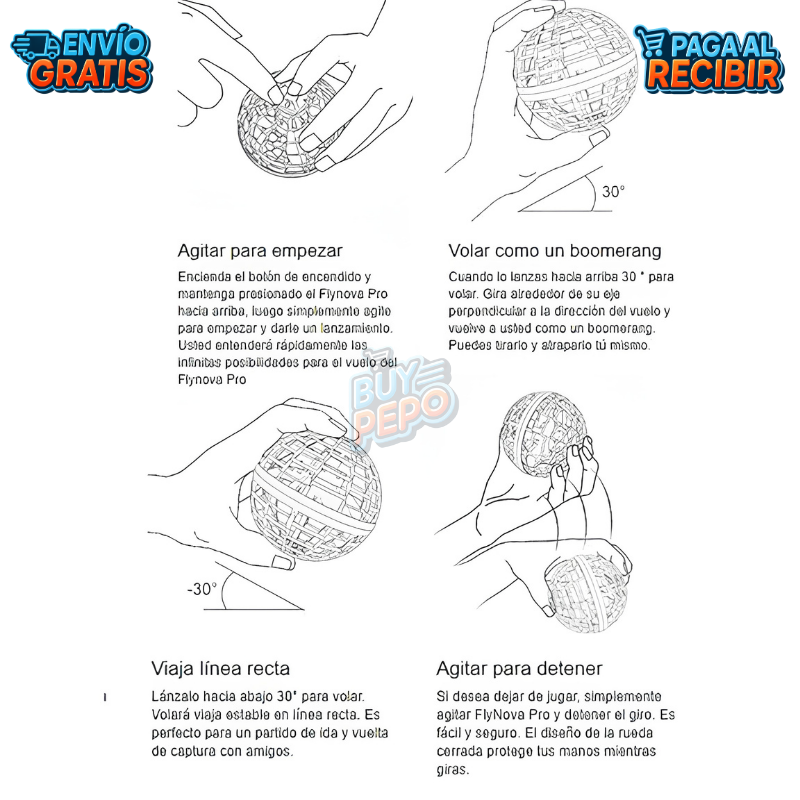 FlyNova™ 🚀 - Bola voladora interactiva ✨