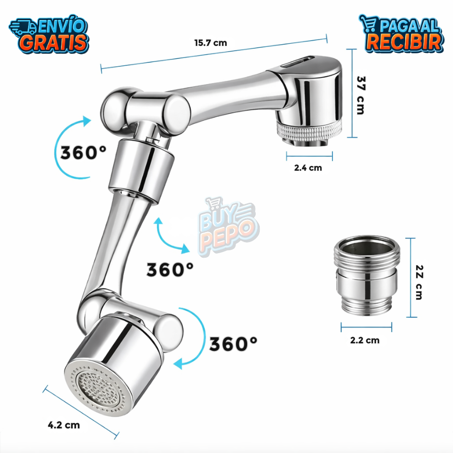 AquaSpin™ 💧 - Extensor grifo giratorio 🔄