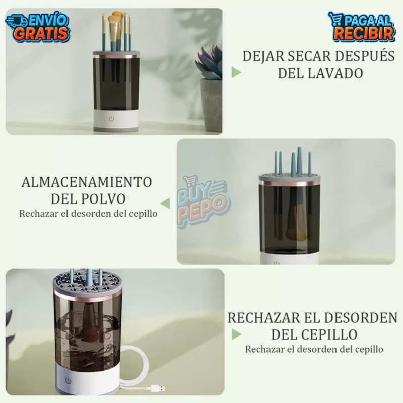 CleanBrush™ 💄 - Limpiador eléctrico de brochas ✨