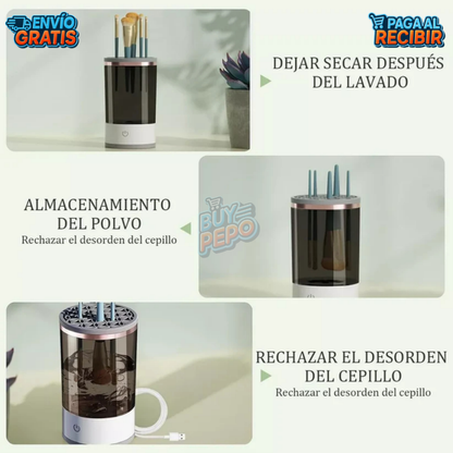 CleanBrush™ 💄 - Limpiador eléctrico de brochas ✨