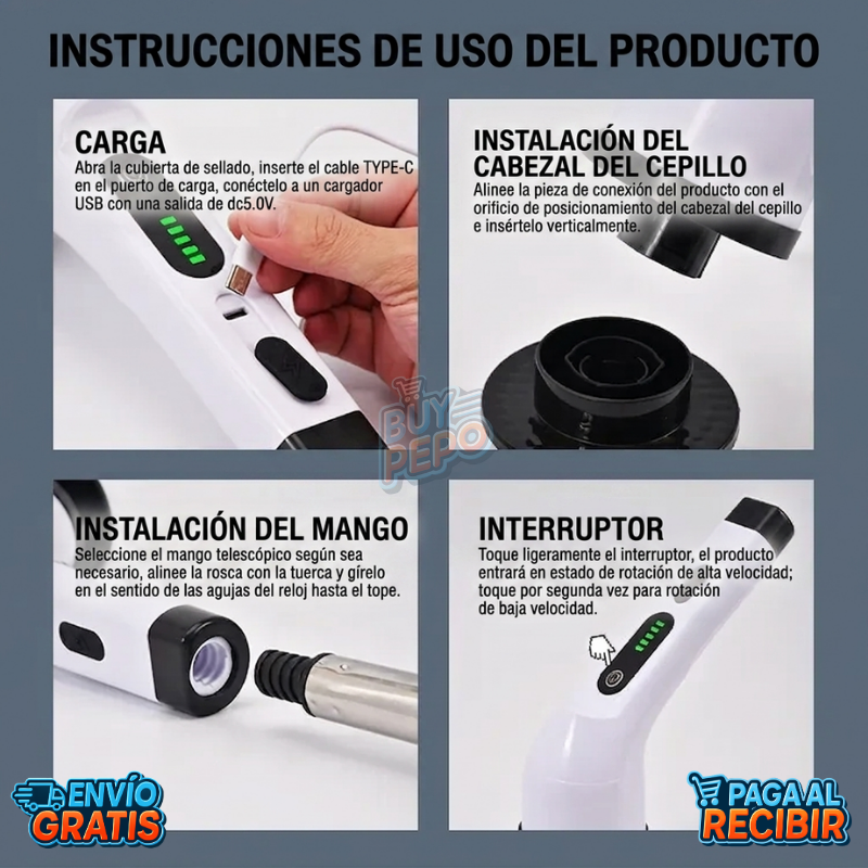 SpinScrub™ 🌀 - Cepillo limpieza 7en1 ✨
