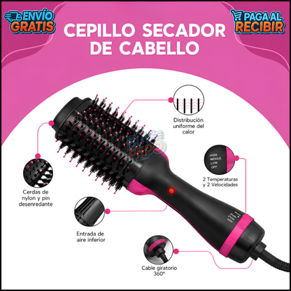 StyleAll™ 💇 - Cepillo secador alisador 3 en 1 ✨