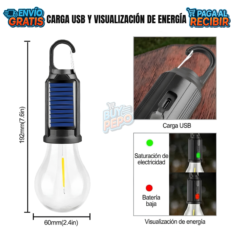 SunGlow™ ☀️ - Ampolleta solar portátil 💡