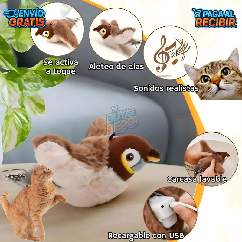 FlyCat™ 🐦 - Pájaro interactivo volador 🐱