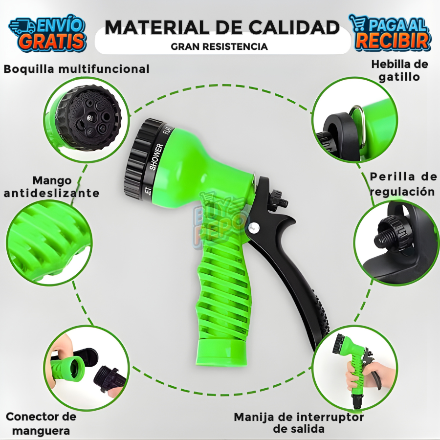 FlexiFlow™ 💦 - Manguera expandible multifunción 🚗