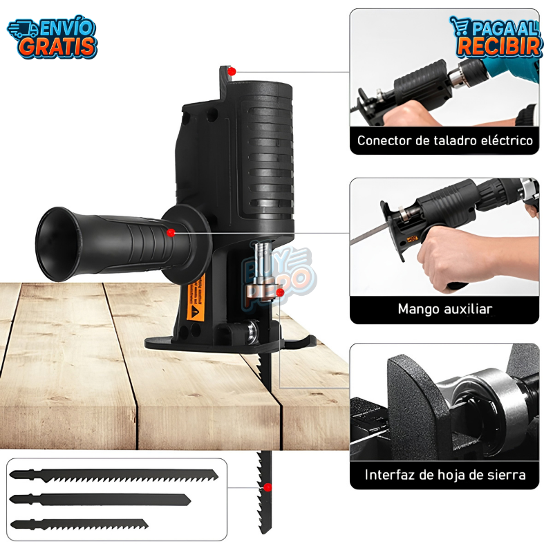 SawDrill™ 🪚 - Adaptador sierra para taladro 🔧
