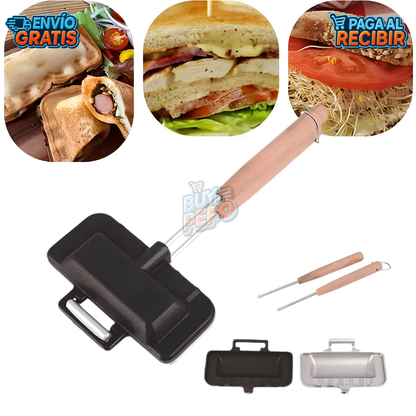 FlipChef™ 🍳 - Sartén doble sandwiches 🥪