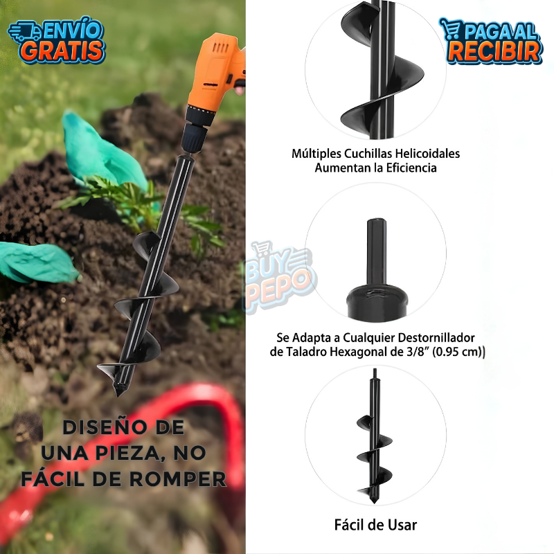 DrillGarden™ 🌱 - 1 Broca Ahoyadora 8x30cm para plantar fácil 🔩