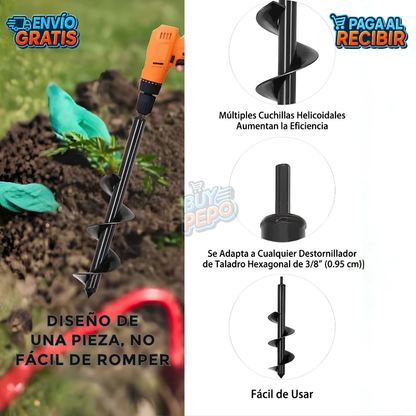 DrillGarden™ 🌱 - 1 Broca Ahoyadora 8x30cm para plantar fácil 🔩