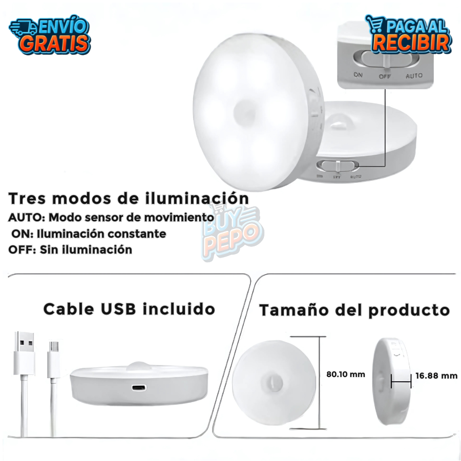LumiSense™ 💡 - Luz nocturna inteligente PACK 3X1 🌙