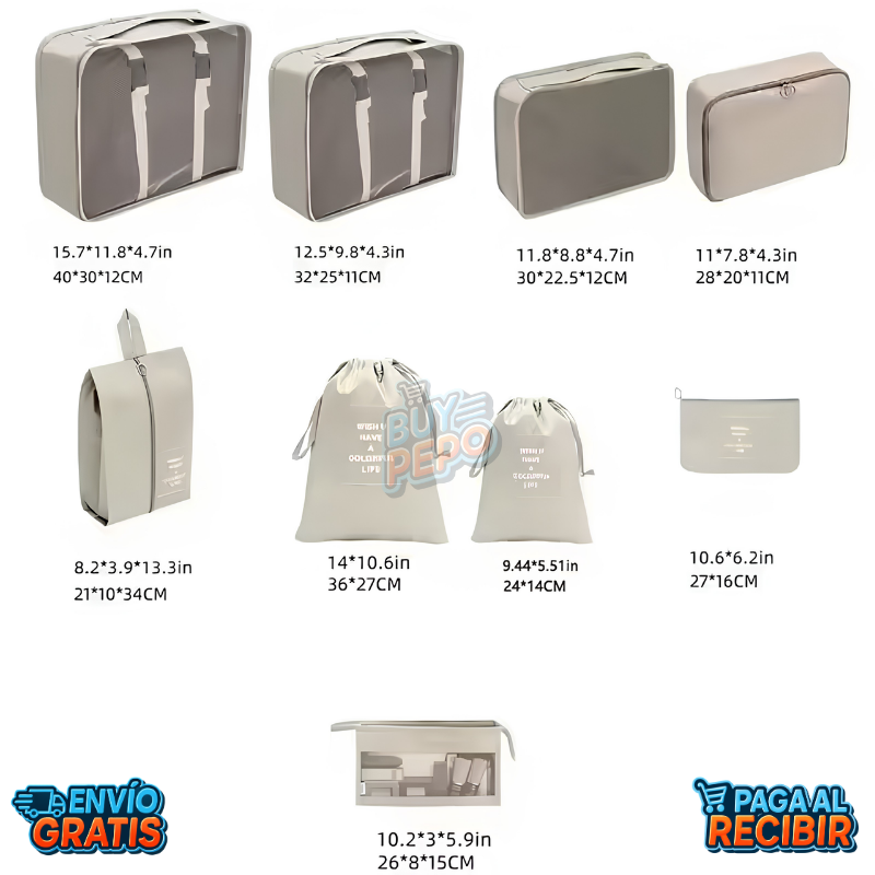 PackEase™ 🧳 - kit 8 organizador ahorra espacio ✈️