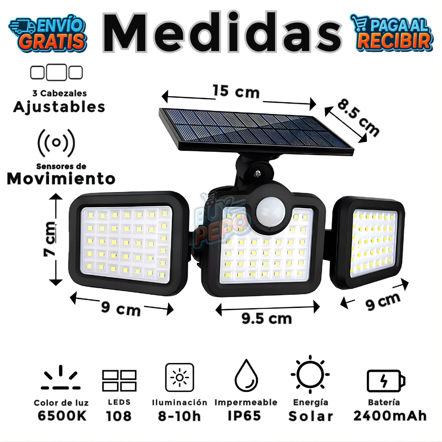 SolarBeam™ ☀️ – Triple Lámpara LED solar 🔆