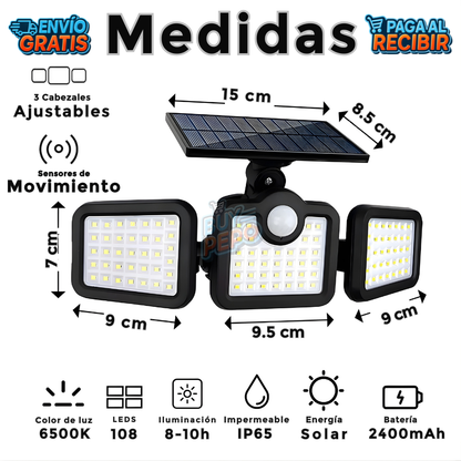 SolarBeam™ ☀️ – Triple Lámpara LED solar 🔆