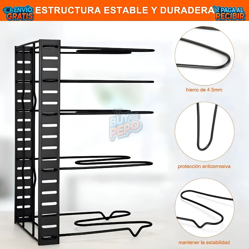 PanStack™ 🍳 - Organizador ollas y sartenes 🗂️