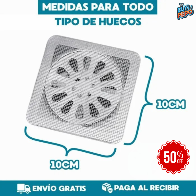 🚨 MEGA PACK 10 un 🚨 – Malla Filtro Autoadhesiva para Desagüe 🛁