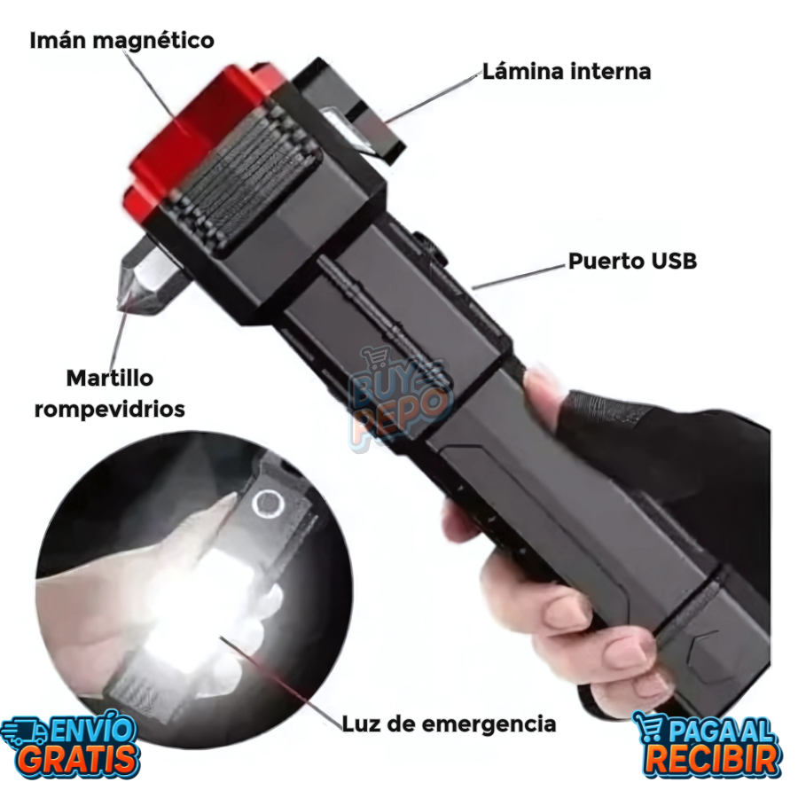 SafeBeam™ 🔦 - Linterna multifunción seguridad 🚨