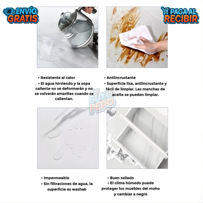 MarmoFlex™ 🏡 - Rollo vinil 10mt 🧱