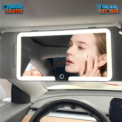 GlamDrive™ 💄 - Espejo LED para auto 🚗