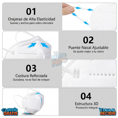 WinterShield™ ❄️ - Mascarillas KN95 protectoras 😷