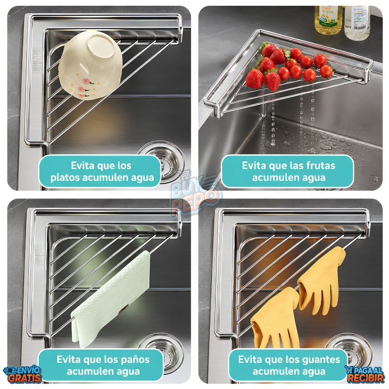 DrainRack™ 🍽️ - Rejilla triangular de drenaje ✨