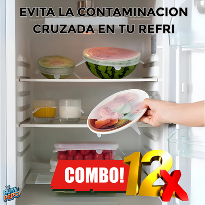 🚨COMBO 12UN🚨 – Tapas Elásticas Reutilizables 🥣♻️