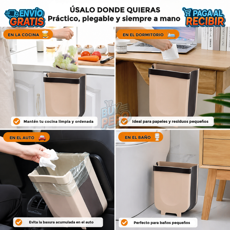 FoldBin™ 🗑️ - Basurero plegable multiuso ♻️