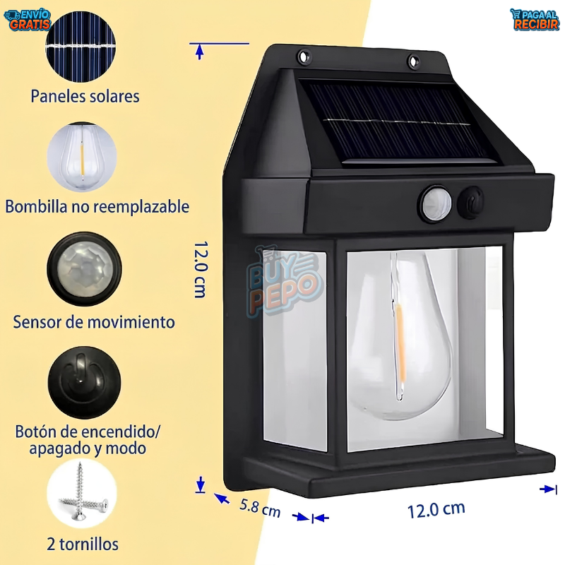 SolarBeam™ ☀️ - Foco solar exterior 💡