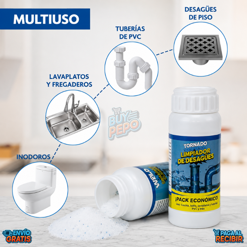 DrainClean™ 🚿 - Polvo limpiador de drenaje ✨