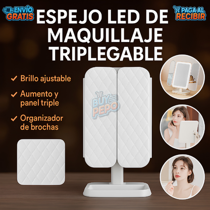 LumiPrincess™ 👑 - Espejo maquillaje LED ✨