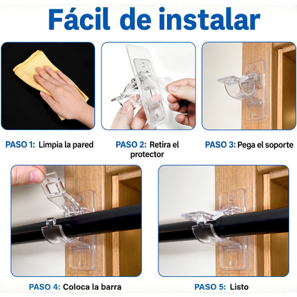 CurtainEasy™ 🪟 - Soporte adhesivo para cortinas ✨