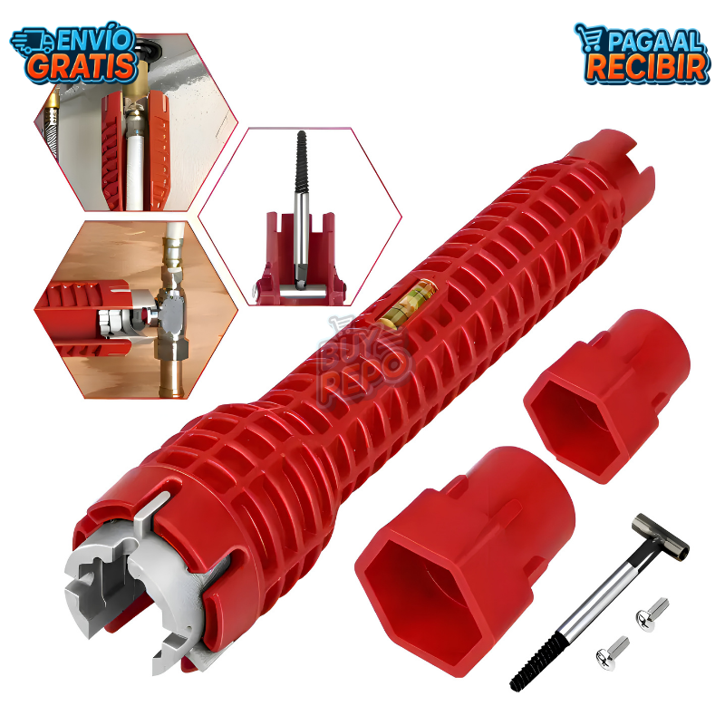 GripSink™ 🛠️ - Llave multifuncional para gasfitería 🚰