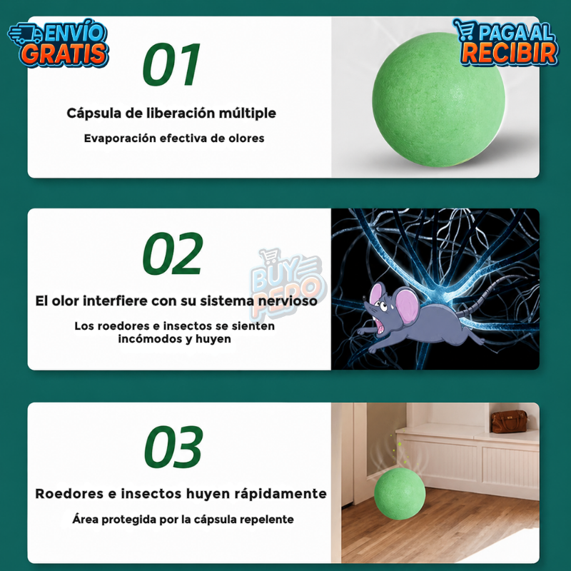 MintGuard™ 🌿 - Pack 10 Bolas repelente roedores 🐭