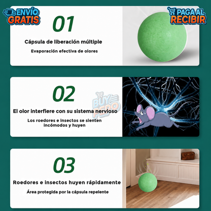 MintGuard™ 🌿 - Pack 10 Bolas repelente roedores 🐭