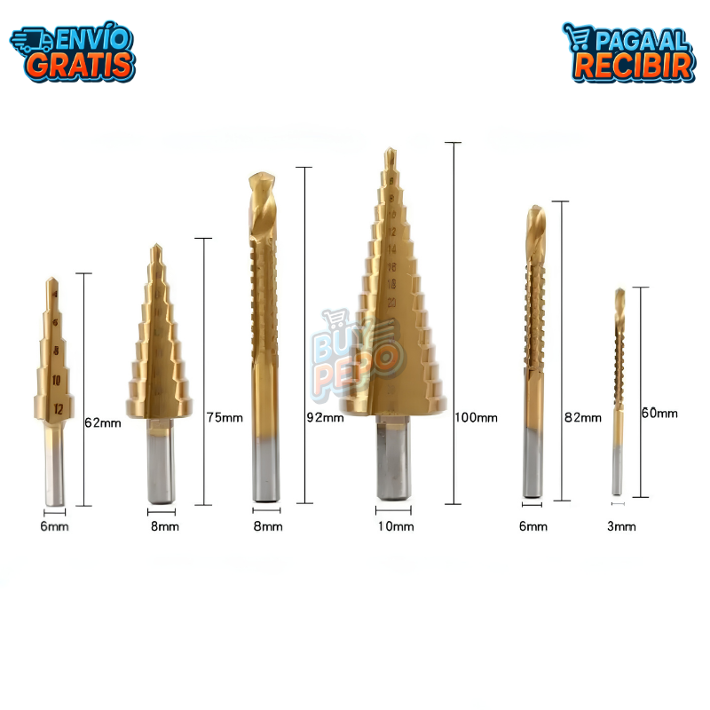 DrillPro™ 🔧 - Set brocas escalonadas 6 piezas ✨