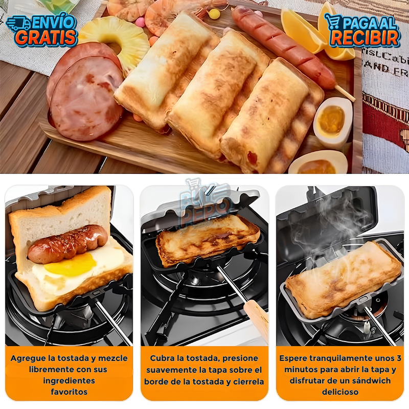 FlipChef™ 🍳 - Sartén doble sandwiches 🥪