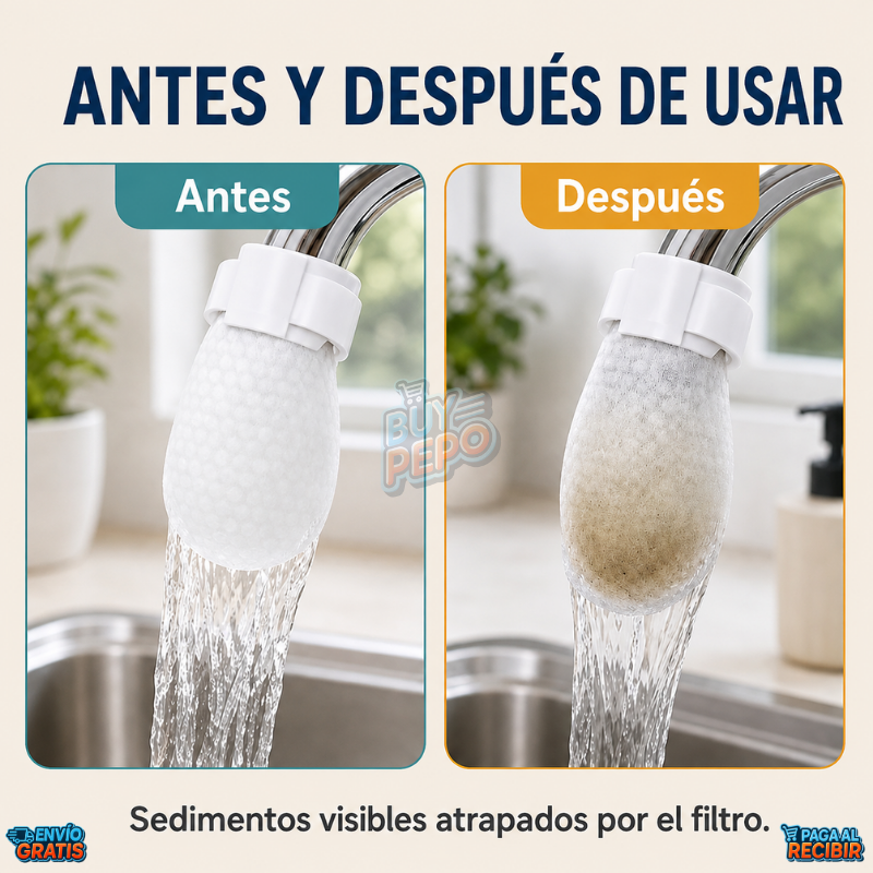 PureTap™ 💧 - 20 Filtros de agua reutilizables para grifo ✨