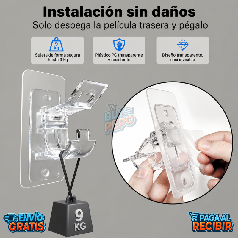 CurtainEasy™ 🪟 - Soporte adhesivo para cortinas ✨