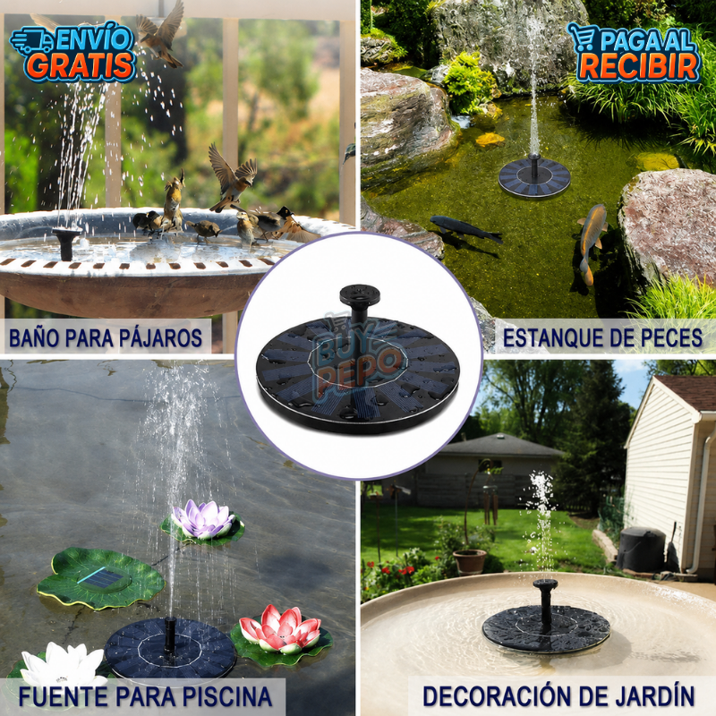 AquaSun™ ☀️ - Fuente solar flotante 💧