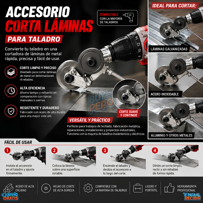 MetalCut Pro™ ⚙️ - Cortador para taladro ✂️